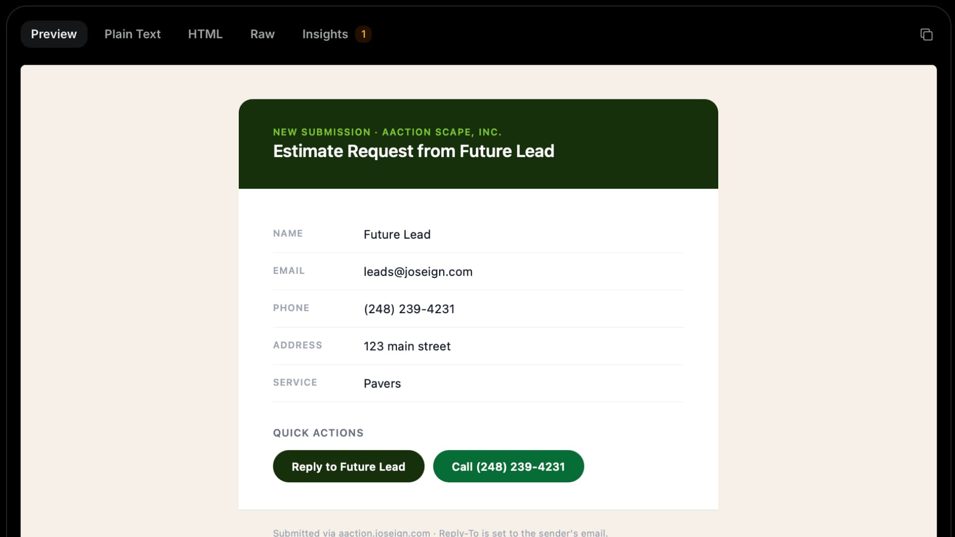 Every lead lands in your inbox, ready to call.